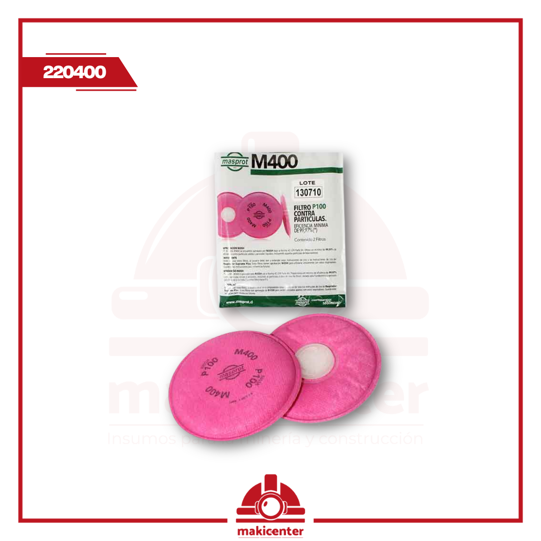 Filtro M400 P100 Material Particulado Sosega